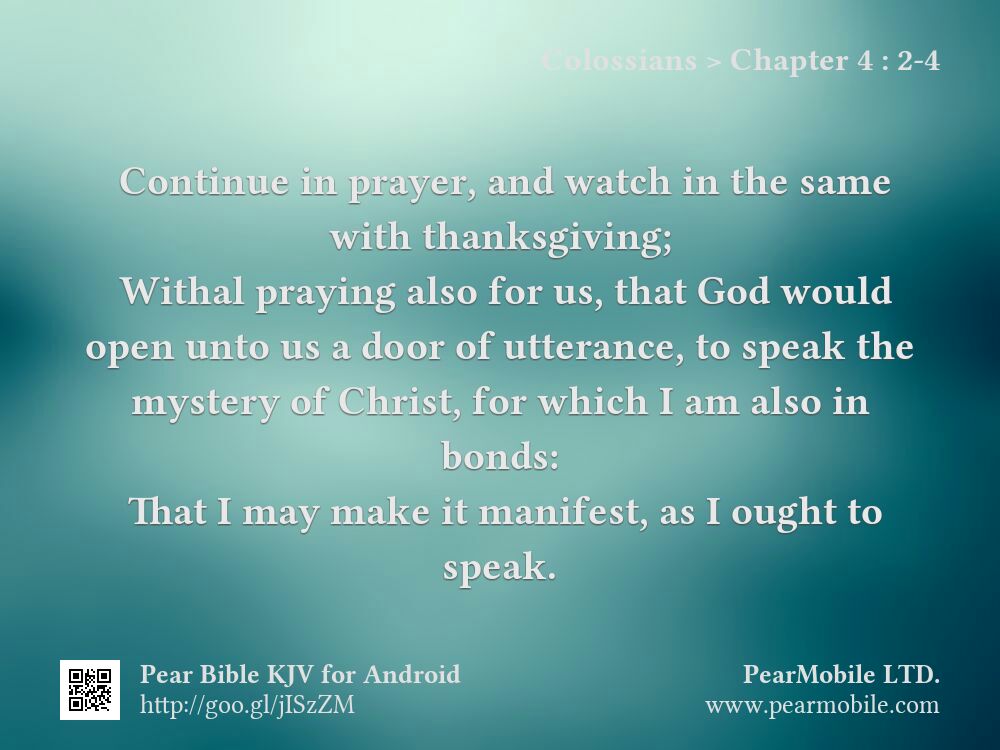 Colossians, Chapter 4:2-4